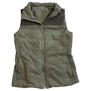Prana Green Quilted Vest Womens XS Full Zip Geometric Indie Boho Gorp Hiking
